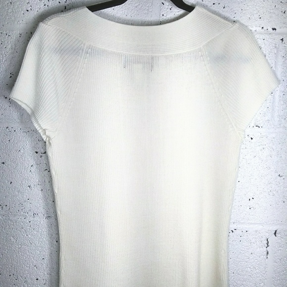 Requirements Large Off White Ribbed Knit Top - Picture 3 of 8